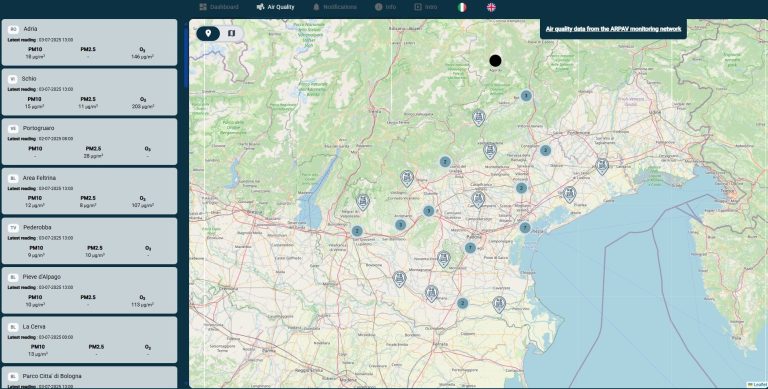 Arriva AirView, la nuova piattaforma per monitorare la qualità dell’aria in Veneto