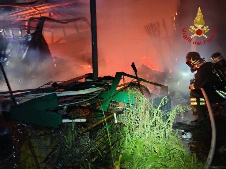 Abano Terme, incendio nella notte a un ex vivaio