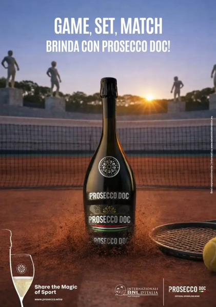 Il Prosecco Doc sponsor del grande tennis internazionale