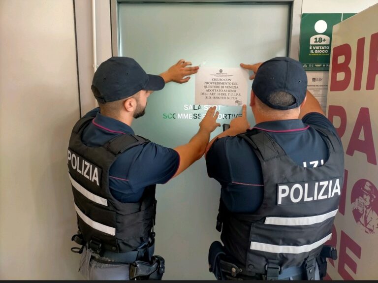 Controlli a Portogruaro, il Questore di Venezia chiude un centro scommesse per 15 giorni