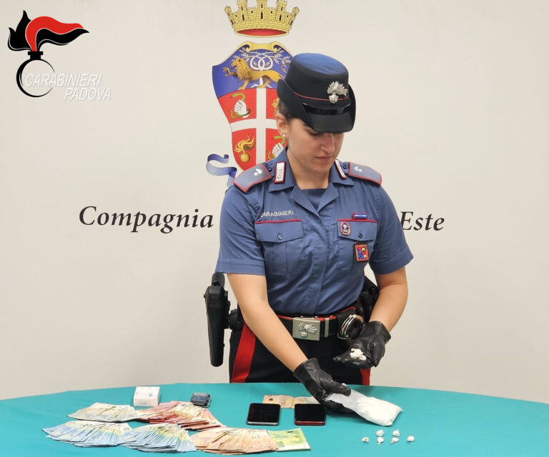 Operazione antidroga dei Carabinieri ad Ospedaletto Euganeo: arrestato 21enne con 133 grammi di cocaina