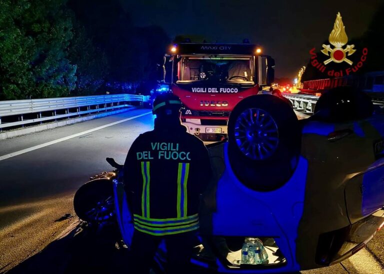 Incidente in tangenziale a Limena: due feriti, un’auto si ribalta