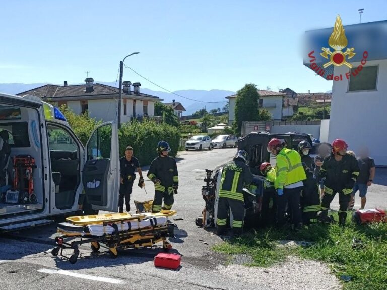 Incidente tra microcar e moto sulla SR204, due feriti a Belluno